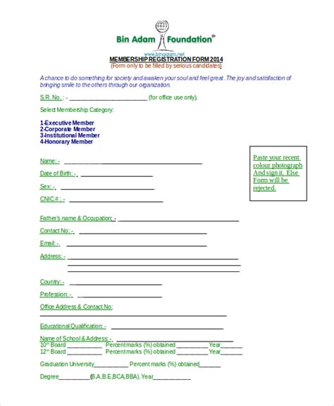 Free Ngo Membership Form Template .